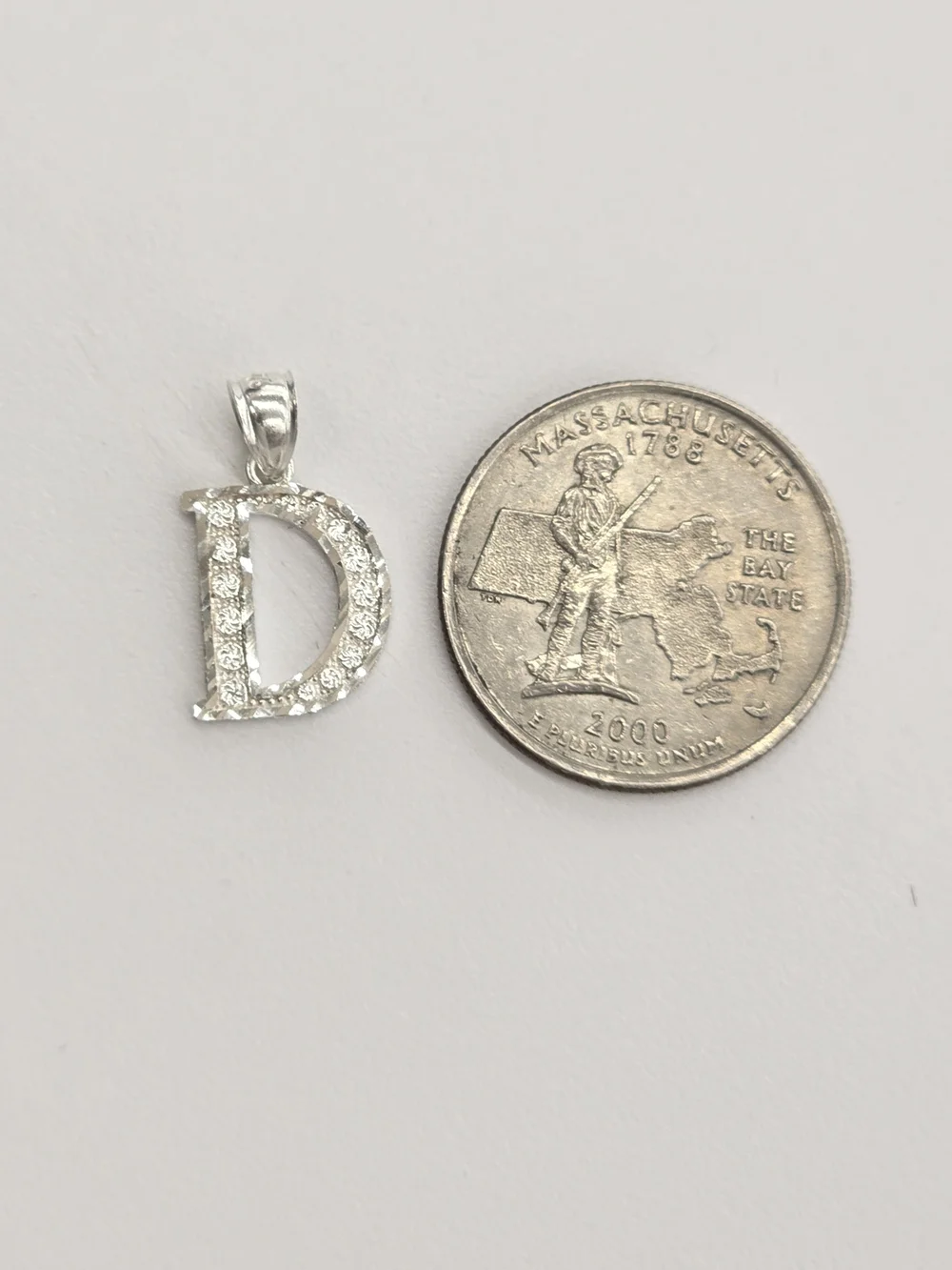 925 Sterling Silver Letter D Pendant